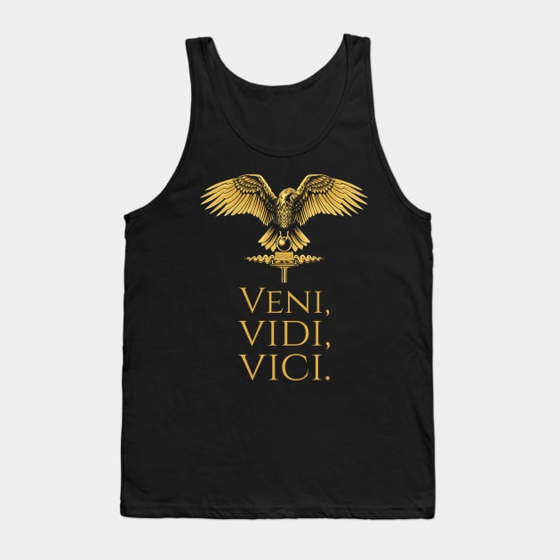 Ancient Roman Eagle - Julius Caesar Quote - Veni Vidi Vici Tank Top by Styr Designs